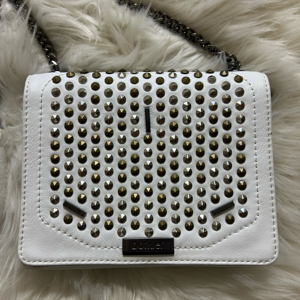 BOTKIER White and Gold Crossbody Bag with Studded Design